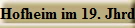 Hofheim im 19. Jhrd.