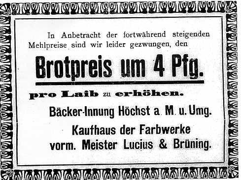 Kriegszeiten: das Brot wird teurer.