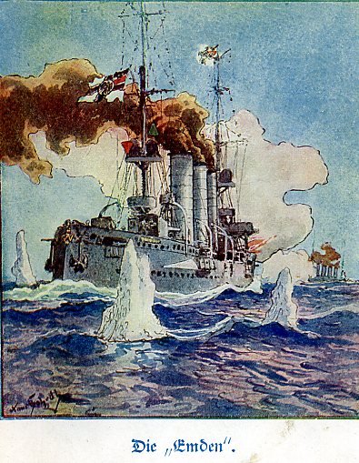 Ende der Kaperfahrt: am 9. November 1914 aufgegeben. "Damals": Ruhm und Ehre.