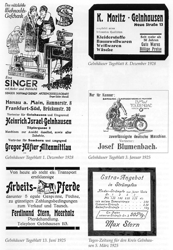 Zeitungsanzeigen aus den 20-ern
