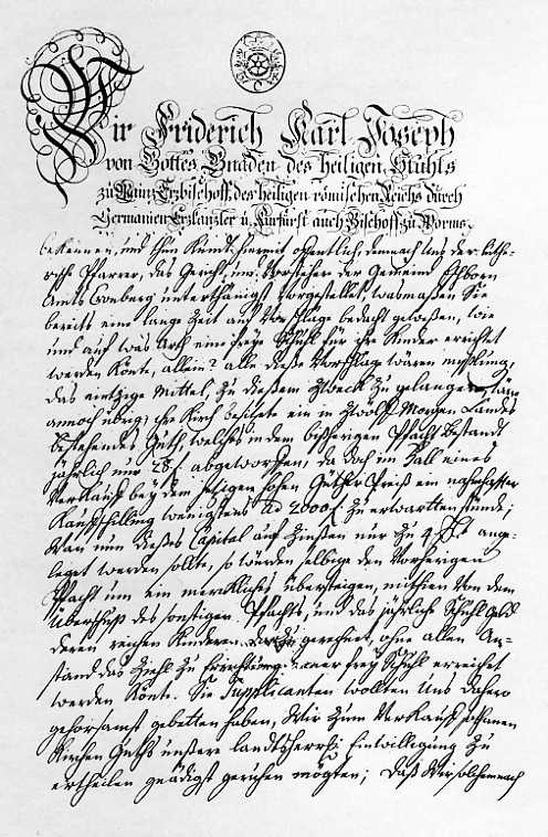Schreiben des Kurfürsten vom 29. April 1790